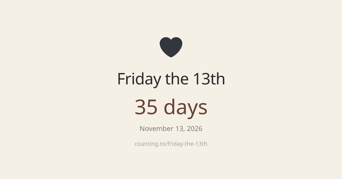 Friday the 13th Countdown — How Many Days Until Friday the 13th | When ...
